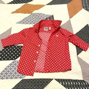 Cinch boys button up. Long sleeve. Red. 12-18M